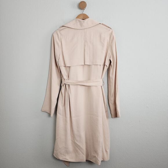 NWT L'Agence Elise Belted Trench Coat Dress - Sandwashed Petal Pink - Size XS - Picture 7 of 14